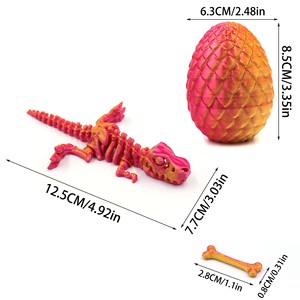 Ornament Cross-border 3D Printed Plastic Dinosaur Egg Set Easter Festival Decoration Dragon Children's Toy Gift for Girls - Product Image 2