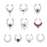 JiaXin Anneaux de nez articulés en titane ASTM F136 pour tragus, hélix, daith, septum, conch, rook et lèvres
