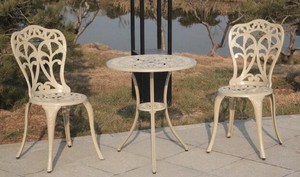 Juego de Comedor de 3 Piezas para Exteriores de Aluminio Fundido con Diseño de Orquídeas Resistente al Agua, Muebles de Jardín Duraderos, Asientos para Exteriores - Product Image 5