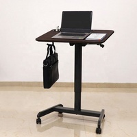 Bureau mobile réglable à levage pneumatique avec plateau inclinable à 90 degrés, pliable, en métal, mobilier de bureau moderne pour la maison, pour position assise ou debout, chambre à coucher