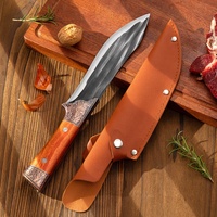 Couteau de boucher pour désosser et couper la viande en acier inoxydable forgé 4Cr13MoV, manche en plastique ambidextre, durable, option de logo personnalisé