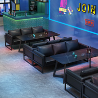 Chaises de bar au design moderne, chaises de restaurant, mobilier, canapé sectionnel en cuir, banquette, sièges VIP, canapé de club en forme de U ou de L, noir
