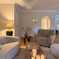 Design d'intérieur de villa de luxe moderne, personnalisation complète de la maison, literie de luxe, matelas, canapé, table, chaise, ensemble combiné