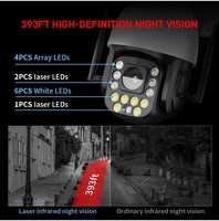 8 Inci WiFi 5MP 4K Audio Dua Arah IP66 50X Zoom Optik CMOS Penglihatan Malam Deteksi Manusia Keamanan Luar Ruangan Kartu SIM 4G Kartu Memori