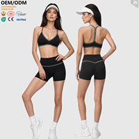 Fabricant d'articles de sport à faible MOQ – Tenues de fitness pour femmes avec bordures contrastées, anti-transpiration, résistantes aux squats, pour yoga et entraînement – OEM