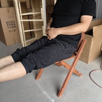 HE-1342, Chaise pliante en bois antique de taille personnalisée, chaise pliante en bois, chaise de jardin de loisirs pour l'extérieur et l'intérieur