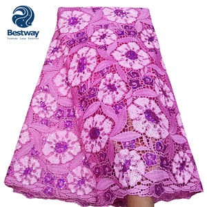 Tissu en dentelle africaine Bestway 2024, dentelle guipure française nigériane de haute qualité, <span class=keywords><strong>soluble</strong></span> dans l'eau, pour la couture de mariage - Product Image 2