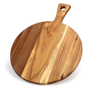 Legno di Acacia rotondo buccia di <span class=keywords><strong>Pizza</strong></span> bistecca <span class=keywords><strong>pane</strong></span> taglio tavola <span class=keywords><strong>Pizza</strong></span> in legno con manico - Product Image 2