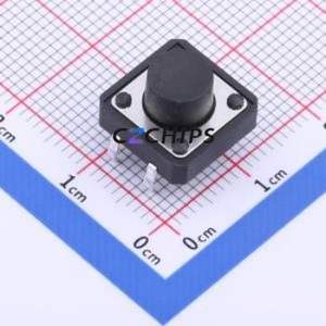 TS-KG1103-BB75F Tactile Switch Through hole-4P,12x12mm Switch Single Pole Single Throw Round Button 2.5N Through Hole - Product Image 1