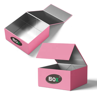 Caja de Regalo Magnética Personalizada con Logotipo, Caja de Embalaje Magnética con Logotipo en Relieve, Color Morado, Plegable, Rígida, de Lujo