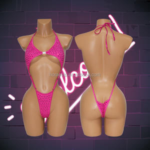 ชุดบอดี้สูทคริสตัลสีสันสดใสแบบสั่งทำ S692 ชุดว่ายน้ำประดับเพชรสำหรับนักเต้นระบำเปลื้องผ้า ชุดแสดงเต้นรำแบบเอ็กโซติก ขายส่ง - Product Image 3