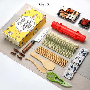 Kit de fabricación de <span class=keywords><strong>sushi</strong></span> para <span class=keywords><strong>principiantes</strong></span>, juego de herramientas simples para hacer <span class=keywords><strong>sushi</strong></span> en casa, kit de rodillos de <span class=keywords><strong>sushi</strong></span> 22 en 1 - Product Image 5