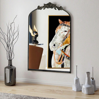 Miroir mural de jardin gothique arqué avec cadre en métal antique Style rustique vintage classique pour la maison Hôtel Miroir rétro moderne de luxe