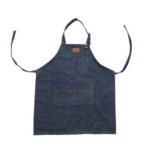 Nieuwe Ontwerp Aangepaste Logo Craft Bib Katoen Denim Kids Verf Schort