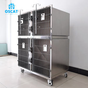 OSCAT Veterinary ICU Cages Cage sèche pour animaux de compagnie en acier inoxydable à 4 portes (sans maille et plateau) - Product Image 4
