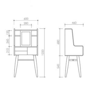 Nordic-style Solid Wood Minimalist Vanity with <b>Mirror</b> and Drawer Storage for <b>Compact</b> Bedrooms and Apartments - Product Image 5