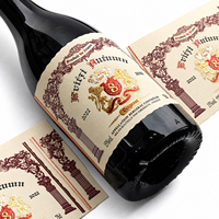 Impression d'étiquettes de vin personnalisées, dorure à chaud, gaufrage, revêtement UV, papier premium, résistant à l'eau et à l'huile, étiquette de bouteille de vin
