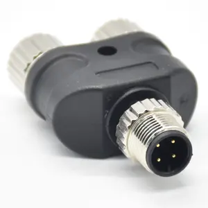 Substitute Parts Waterproof 4 Pin A Coded Y-type Splitter Industrial Connector