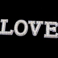 Chaleur pressée 26 lettres anglaises 4.5cm Alphabet strass perles fer sur lettre perle patchs pour chapeau vêtement