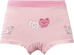 Culottes et boxers pour filles Longai en coton imprimé et élasthanne, doux et antibactériens (lot de 5) 6-10 ans - Product Image 3