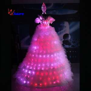 Vestido <span class=keywords><strong>de</strong></span> Baile LED <span class=keywords><strong>de</strong></span> Fibra Óptica a Todo Color <span class=keywords><strong>de</strong></span> Alta Calidad, Vestido <span class=keywords><strong>de</strong></span> Salón <span class=keywords><strong>de</strong></span> Baile Atractivo con Luces LED para Zancudos - Product Image 4