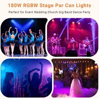 4 Projecteurs de Scène LED IP65 200W, 18 LED RGBW, Éclairage Par Can, Coque Métallique, DMX512, Activation Sonore, Télécommande DJ