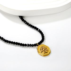 European American Style Oval Spider Web <b>Necklace</b> Earring Set Zinc Alloy Women's Party Jewelry Fashion <b>Statement</b> Piece - Product Image 3