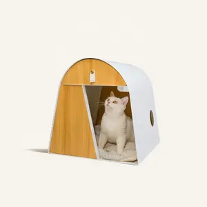 पालतू पशु फर्नीचर कुत्ता बिल्ली घर लकड़ी का छोटा मध्यम बिस्तर टिकाऊ लोहे का विला कॉटेज कोंडो उच्च गुणवत्ता वाला गर्म बिक्री
