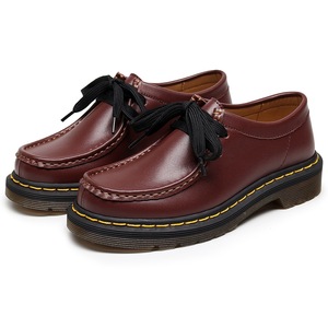 Chaussures <span class=keywords><strong>de</strong></span> <span class=keywords><strong>marche</strong></span> pour femmes tendance, basses, en cuir véritable, décontractées, rehaussantes, à bout rond, antidérapantes, grandes tailles, style universitaire - Product Image 1