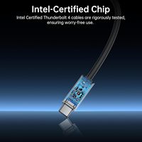Câble USB Type C Thunderbolt 4 plaqué argent Biaze, 40 Gbps, 8K/6K60Hz, charge 100W, conducteur en cuivre pur blindé (5FT tressé)