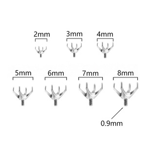 Soporte de broca de cuatro mandíbulas de aleación de titanio G23 con circonita rosa y rosca externa para joyería DIY, para perforaciones de oreja, labio y cartílago. - Product Image 3