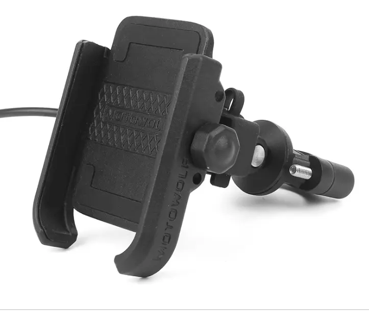 MOTOWOLF Motorcycle Modified Phone Holder with USB fast charger Handlebar black color
