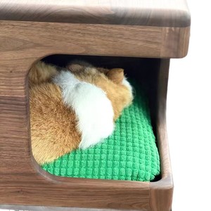 North American black walnut cat <b>bed</b>, solid wood, cat room, <b>house</b>, cat <b>bed</b> stool, bedside table (for both humans and cats) - Product Image 5