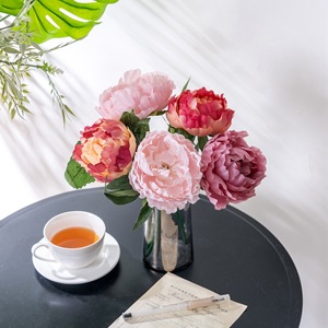 Peonía Artificial Nika de Tallo Único, Color Rosa, Decoración para Bodas, Decoración del Hogar, Ramo - Product Image 1