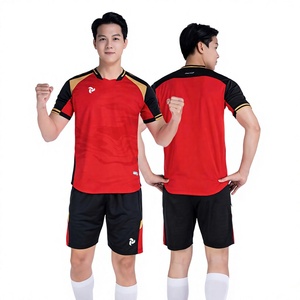 เสื้อฟุตบอลคุณภาพสูงสำหรับทุกเพศ พิมพ์ลายด้วยความร้อนแบบกำหนดเอง ชุดทีมแท้ 100% โพลีเอสเตอร์ ระบายอากาศได้ดี - Product Image 1