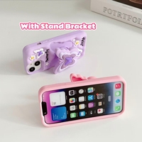 Coque de téléphone antichoc en silicone avec support motif papillon mignon pour iPhone Samsung Redmi Tecno Accessoires de téléphone