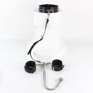 ชุดรัดตัวหนังสำหรับกิจกรรมทางเพศแบบอัลฟ่า  ปลอกคอสำหรับการพันธนาการ  อุปกรณ์ช่วยตัวเอง  สำหรับคู่รัก  วัสดุ PU  ปรับขนาดได้  สีดำ  เซ็กซี่ - Product Image 4