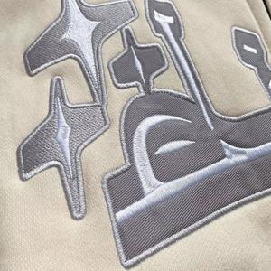 Sweat-shirts d'hiver pour hommes en coton écologique, personnalisés avec logo brodé, style streetwear hip-hop, coupe ample et épaisse, fermeture éclair intégrale, fabrication OEM. - Product Image 2