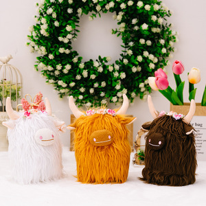 Decoraciones Navideñas Más Vendidas, Peluche de Vaca de las Tierras Altas Escocesas, Muñeco Artificial para Niños - Product Image 2