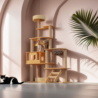 Arbre à Chats Multi-Niveaux avec 4 Nichettes, 6 Plateformes, Poteaux à Griffer en Sisal, Matériaux Non Toxiques et Guide d'Assemblage Facile