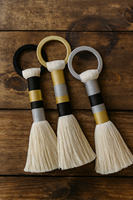 Objets décoratifs tissés à la main de style Zulu avec pompon, à suspendre sur table