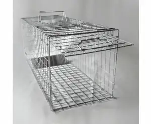 108X40X45 厘米银色新的人道可折叠动物陷阱笼