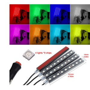 Luz ambiental para coche RGB 5050 9 chips 121 mm 4.76 pulgadas 12-24 V Tira de iluminación interior de siete colores para el interior del automóvil - Product Image 1