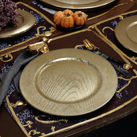 Assiette de présentation de 13 pouces pour mariage, 1 pièce, nouvelle, durable, plusieurs couleurs, en plastique, motif personnalisé de luxe pour mariages, hôtels et fêtes