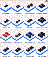 Connecteur de bornes à pas de 2,54 mm, capuchon de court-circuit noir à extrémité ouverte, connecteur à broches à longue poignée