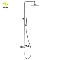 Offre Spéciale : Ensemble de Douche Pluie Moderne Or Rose en Acier Inoxydable 304, Mitigeur de Douche Thermostatique Exposé à 2 Fonctions pour Salle de Bain