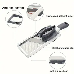 Handheld <b>Vegetable</b> Slicer with Adjustable Stainless Steel Blade <b>Vegetable</b> Fruit <b>Cutter</b> for Potatoes Lemons Kitchen Gadget - Product Image 5
