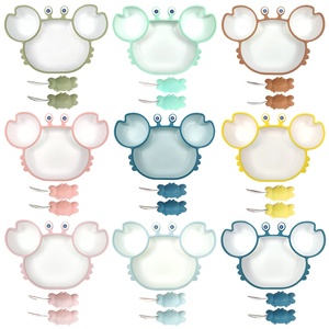 Piatto in Silicone a Forma <span class=keywords><strong>di</strong></span> Granchio per Alimenti, Ecologico, per Bambini, con Posate, Senza BPA, Disponibile, Personalizzabile con Logo e Marchio - Product Image 6