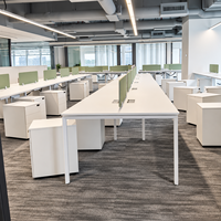 Bureau de travail modulaire pour 2, 4, 6 ou 8 personnes avec rangement pour atelier ou bureau ouvert