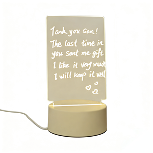 Lampada da Tavolo <span class=keywords><strong>LED</strong></span> Creativa e Moderna per Camera da Letto, in Acrilico, Luce Calda, Personalizzabile, <span class=keywords><strong>con</strong></span> Messaggi 3D Scritti a Mano e Lavagna per Bambini - Product Image 1